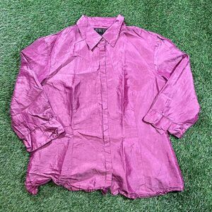Finity Vintage 90s Silk Blouse Women's Pink Top Size 8